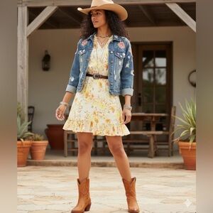 LC Lauren women’s / junior  Conrad Pleat Neck Dress size XS flower print